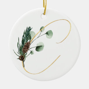 Winterferien-Initialen Keramik Ornament