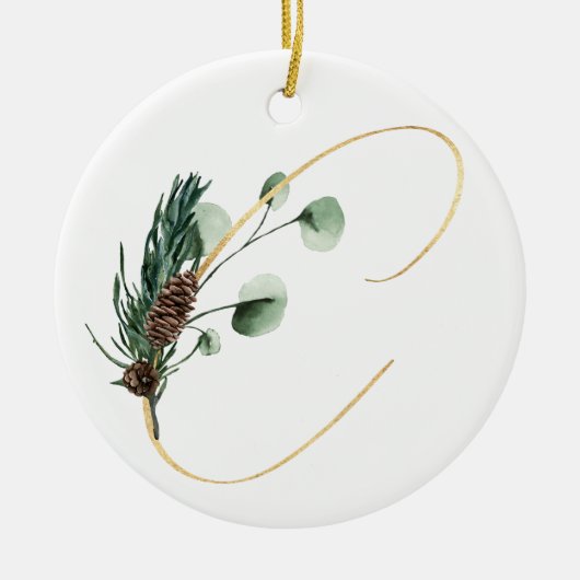Winterferien-Initialen Keramik Ornament (Vorne)
