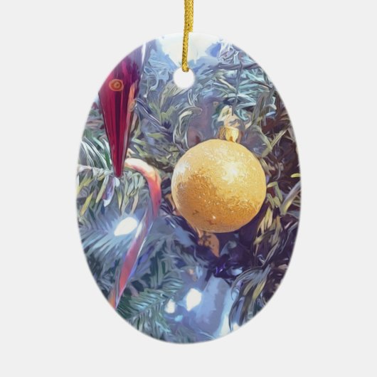 Winterferien Keramik Ornament (Vorne)