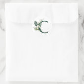 Winterferien MONOGRAM-Weißbeeren Runder Aufkleber (Tasche)