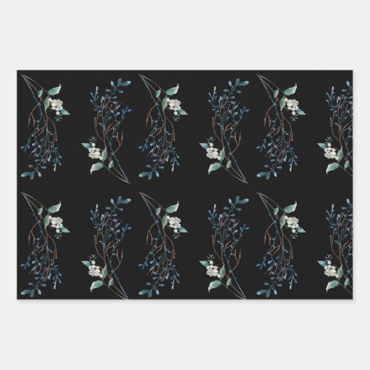 Winterferien-Rose Geschenkpapier Set (Vorderseite 2)