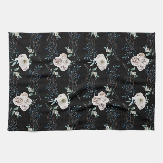 Winterferien-Rose Geschirrtuch (Horizontal)