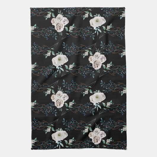 Winterferien-Rose Geschirrtuch (Vertikal)