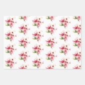 Winterferien Rote Poinsettia Beeren Geschenkpapier Set (Vorderseite)