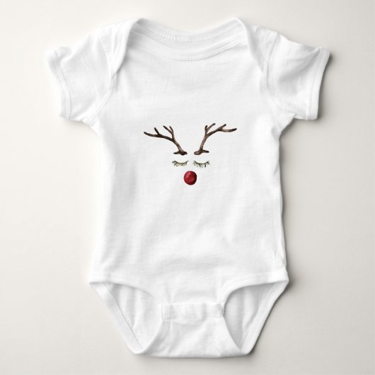 Winterferien Rudolph Baby Strampler (Vorderseite)