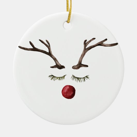 Winterferien Rudolph Keramik Ornament (Vorne)