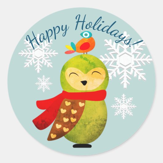 Winterferien Runder Aufkleber (Vorderseite)