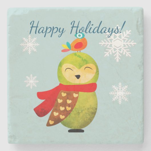 Winterferien Steinuntersetzer (Vorderseite)