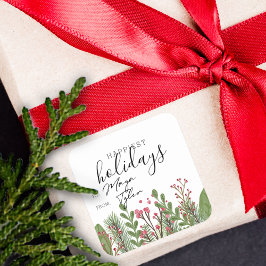 Winterferien von und nach quadratischer aufkleber