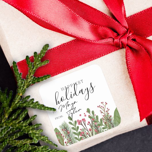 Winterferien von und nach quadratischer aufkleber