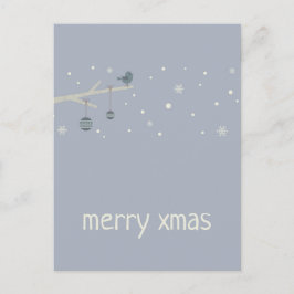 Winterferien Waldrobinvögel Cartoon Postkarte