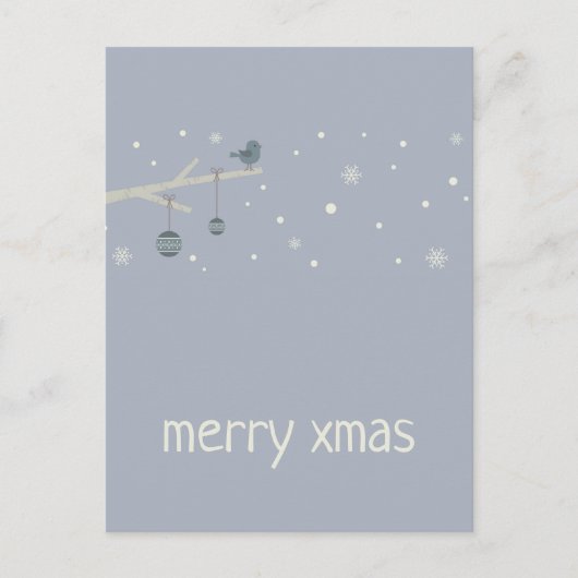 Winterferien Waldrobinvögel Cartoon Postkarte (Vorderseite)