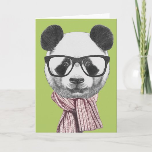 Winterfertiger Panda-Bär Karte (Vorderseite)