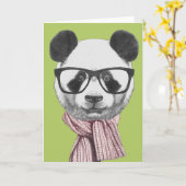 Winterfertiger Panda-Bär Karte (Gelbe Blume)