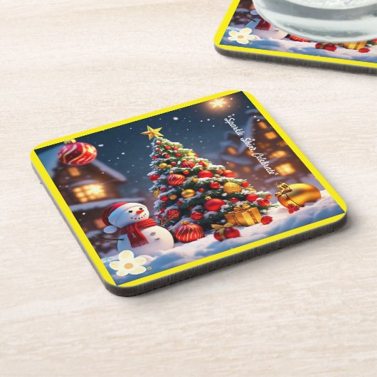 "Winterfest-Magie" Getränkeuntersetzer (Linke Seite)