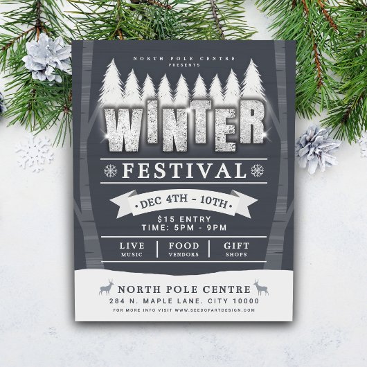 Winterfest: Saisonaler Flyer für Feiertagsveransta