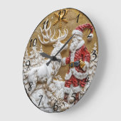 Winterfest und Rentierfeier Große Wanduhr (Winkel)
