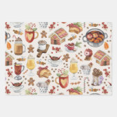 Winterfeste Getränke und Desserts Geschenkpapier Set (Vorderseite 2)