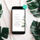 Winterfeste Wasserfarbenbaumen Hochzeit Einladung