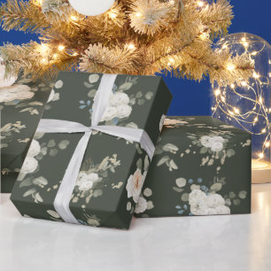 Winterfestival "Weiße Rosen" und "Eukalyptus" Geschenkpapier