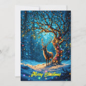 Winterfestliche niedliche Hirsche Weihnachtswald Einladung (Vorderseite)