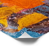 Winterfeuer, Collage, Gel Print Abstrakt Poster (Ecke)