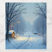 Winterflasche Weinetikett (Einzelnes Label)