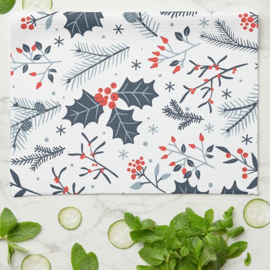 Winterflora Geschirrtuch (Gefaltet)
