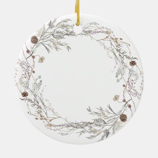 Winterflora im Gedächtnis des Vaters Weihnachten Keramik Ornament (Hinten)