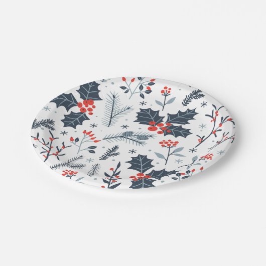 Winterflora Pappteller (Schrägansicht)