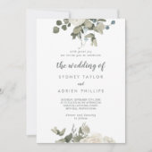 Winterfloral die Hochzeit der Einladung (Vorderseite)