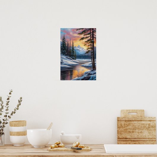Winterflüster, eine Riverside Reverie Poster (Küche)