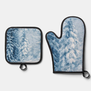 Winterflüster Ofenhandschuh & Topflappen-Set