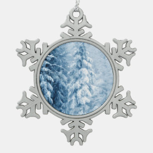 Winterflüster Schneeflocken Zinn-Ornament