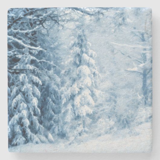 Winterflüster Steinuntersetzer (Vorderseite)