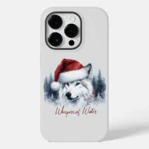 Winterflüster - Watercolor Wolf in Weihnachtsmannm Case-Mate iPhone 14 Pro Hülle