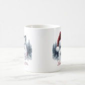 Winterflüster - Watercolor Wolf in Weihnachtsmannm Kaffeetasse (Mittel)