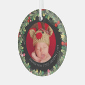 Winterfolie | Erste Weihnachtsdekoration des Kinde Ornament Aus Glas (Vorderseite links)