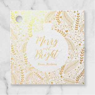 Winterfolie   Merry & Bright Gold Foil Geschenkmar Geschenkanhänger