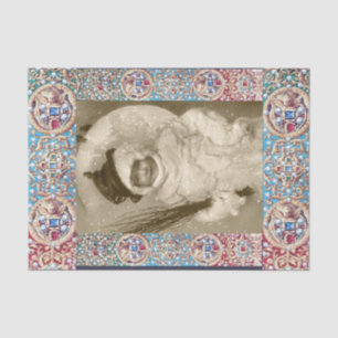 WINTERFOTOVORLAGE, ANGELN, WERTVOLLE JEWELS, GEMS SEIDENPAPIER