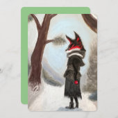 Winterfox Handgemalte Karte (Vorne/Hinten)