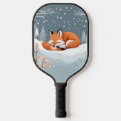 Winterfox im Schnee Süße Tier für Wildtiere Pickleball Schläger (Vorderseite)