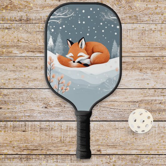 Winterfox im Schnee Süße Tier für Wildtiere Pickleball Schläger