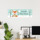 WINTERFOX IN DIAPERS BABY SHOWER BANNER POSTER (Heimbüro)