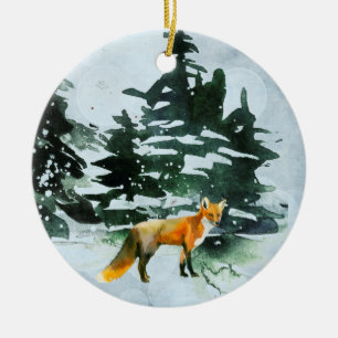 WinterFox Keramik Ornament