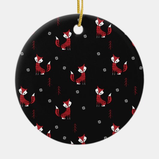 WinterFox Keramik Ornament (Vorne)