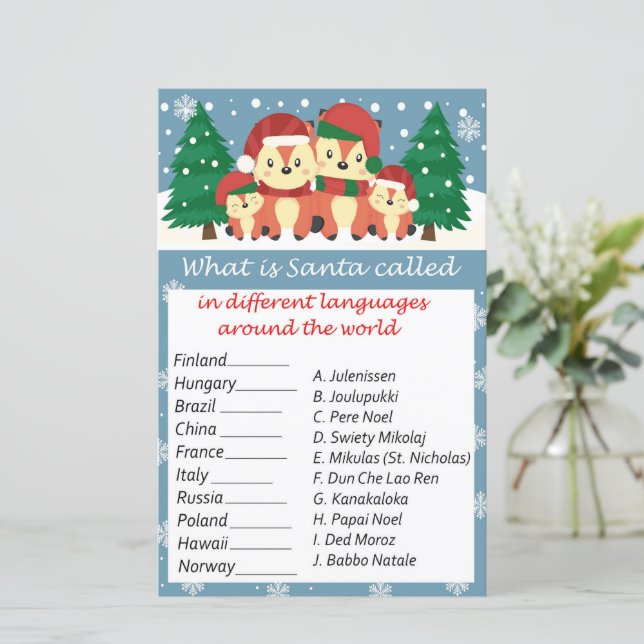 Winterfox-Weihnachten rund um das Weltspiel (Stehend Vorderseite)