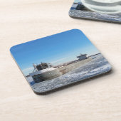 Winterfrachter Manitoulin Great Sees Ship Getränkeuntersetzer (Linke Seite)