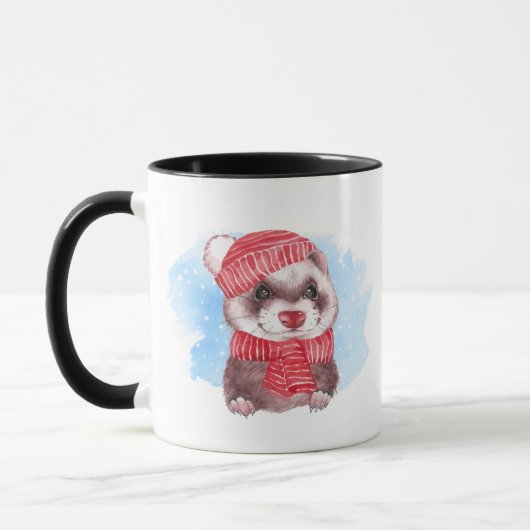 Winterfrettchen Tasse (Links)