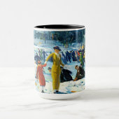 Winterfreude – Bellows Eislauf-Tasse Tasse (Zentrum)